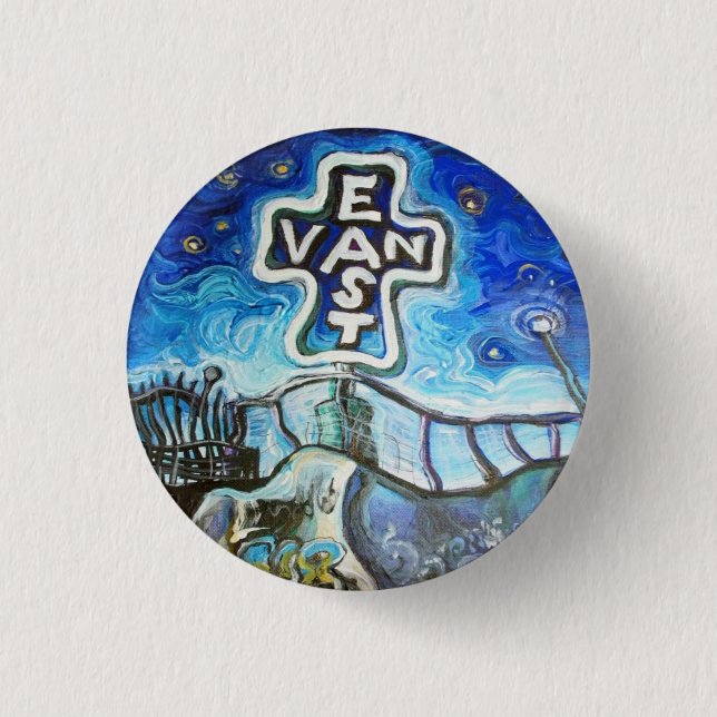 East Van 3 Cm Round Badge (Front)