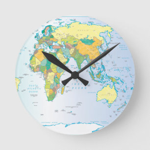 East world map clock