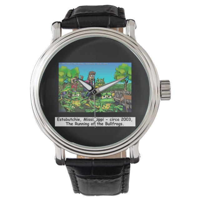 Eastabutchie Ms Running Of Bullfrogs Funny Watch (Front)