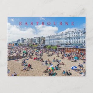 Eastbourne beach view postcard