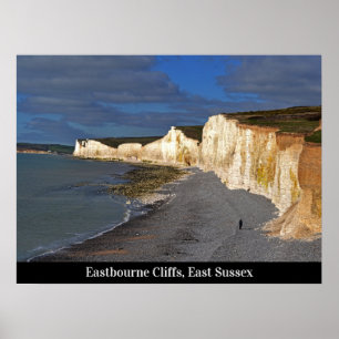 Eastbourne Cliffs in East Sussex England Holiday Poster