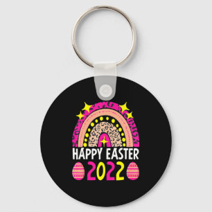 Easter 2022 rainbow cute happy easter 2022 key ring