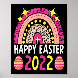 Easter 2022 rainbow cute happy easter 2022 women  poster