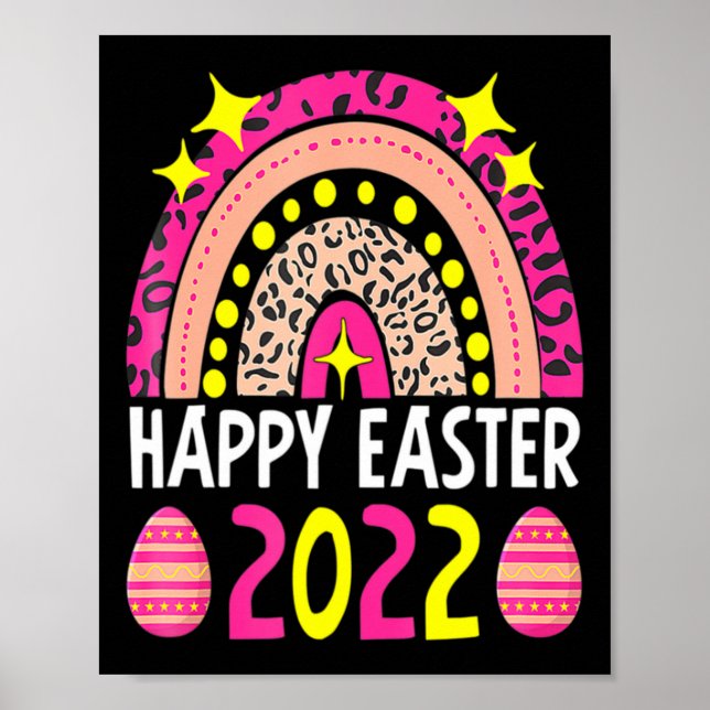 Easter 2022 rainbow cute happy easter 2022 women  poster (Front)