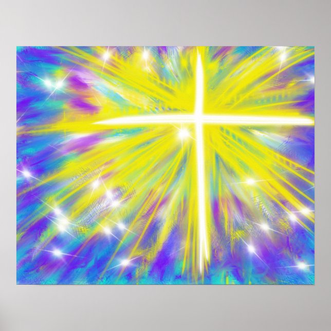 Easter abstract resurrection cross poster (Front)