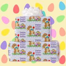 Easter Add Child's Name Cute Bunny Eggs