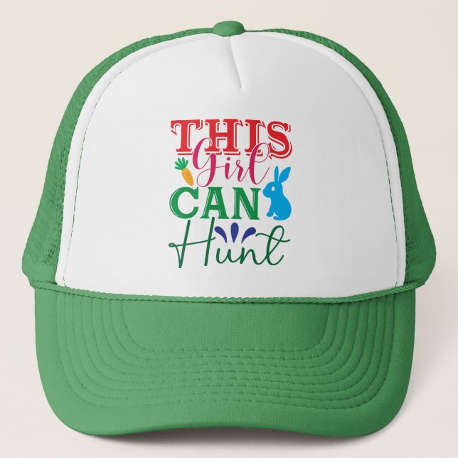 Easter Adventure with Bunny - This Girl Can Hunt Trucker Hat (Front)