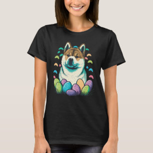 Easter Akita Inu Bunny Eggs Dog on Easter Akita In T-Shirt
