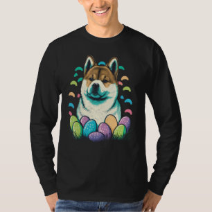 Easter Akita Inu Bunny Eggs Dog on Easter Akita In T-Shirt