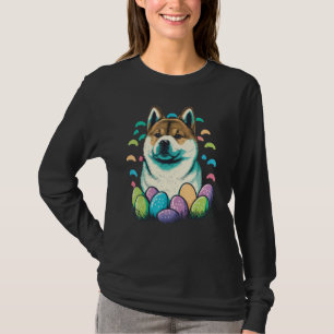 Easter Akita Inu Bunny Eggs Dog on Easter Akita In T-Shirt