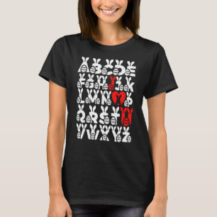 Easter Alphabet ABC I Love You Valentines Matching T-Shirt