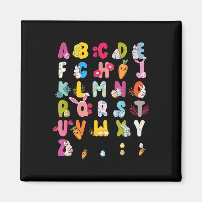 Easter Alphabet Easter Egg Easter Bunny 2025 Kids  Magnet (Front)