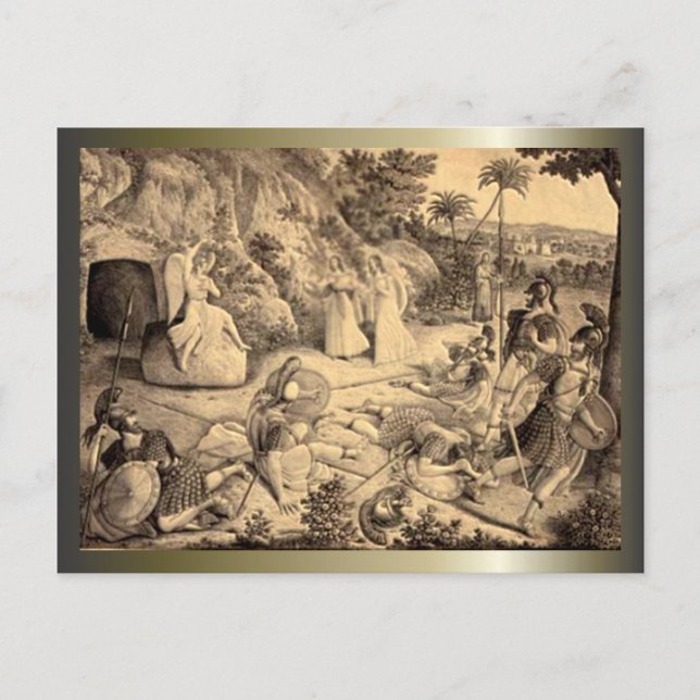 Easter and Palm Sunday Crosses and Scenes Holiday Postcard (Front)