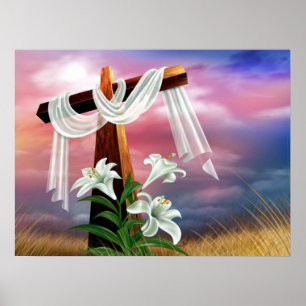 Easter and Palm Sunday Crosses and Scenes Poster