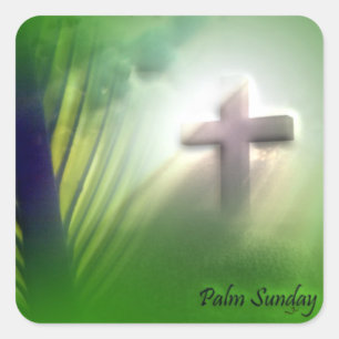 Easter and Palm Sunday Crosses and Scenes Square Sticker