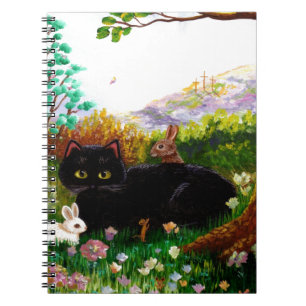 Easter Art Black Cat Mouse Christian Creationarts Notebook