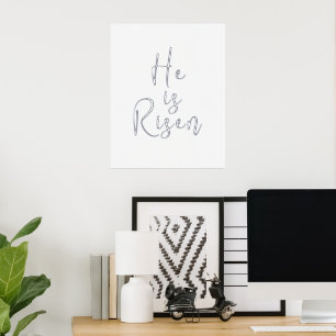 Easter Art He Is Risen Quote Bible Verse  Foil Prints