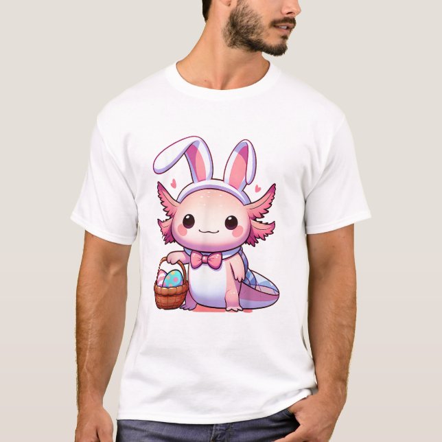Easter Axolotl Bunny Ears Eggs T-Shirt (Front)