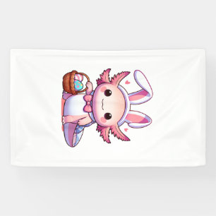Easter Axolotl Bunny Ears Eggs T-Shirt Banner