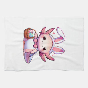 Easter Axolotl Bunny Ears Eggs T-Shirt Tea Towel