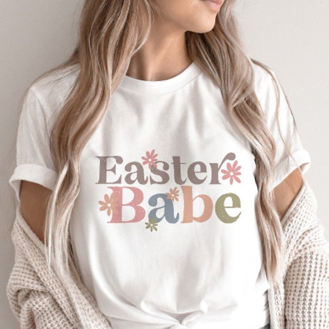 Easter Babe Retro Floral Trendy Aesthetic T-Shirt (Creator Uploaded)