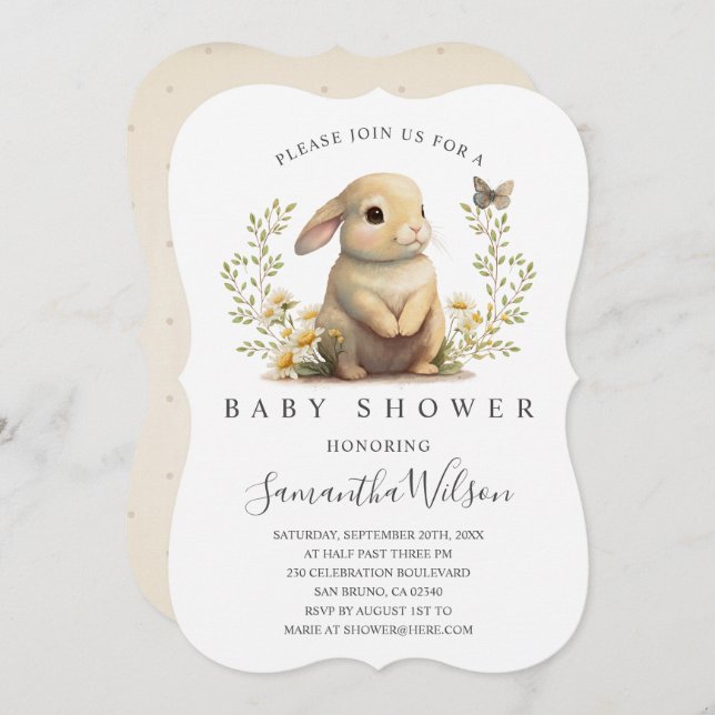 Easter Baby Bunny Spring Baby Shower Invitation (Front/Back)