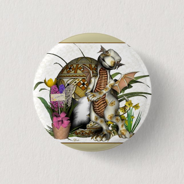 Easter Baby Dragon Badge/Button 3 Cm Round Badge (Front)