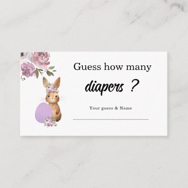 Easter Baby Shower | Guess how many Baby Enclosure Card (Front)