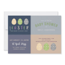 Easter BABY Shower Invites Blue Soft Pink