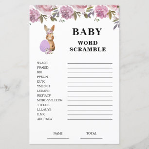 Easter  Baby Shower Scramble Game