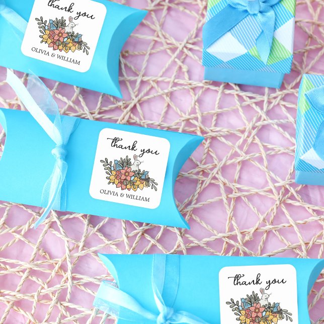 Easter Baby Shower Thank You Square Sticker (Creator Uploaded)