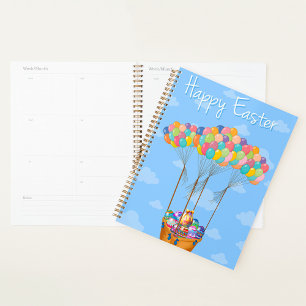 Easter Balloon Basket with Colourful Eggs Planner
