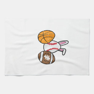 Easter Balls Basketball Baseball Football Boys Kid Tea Towel