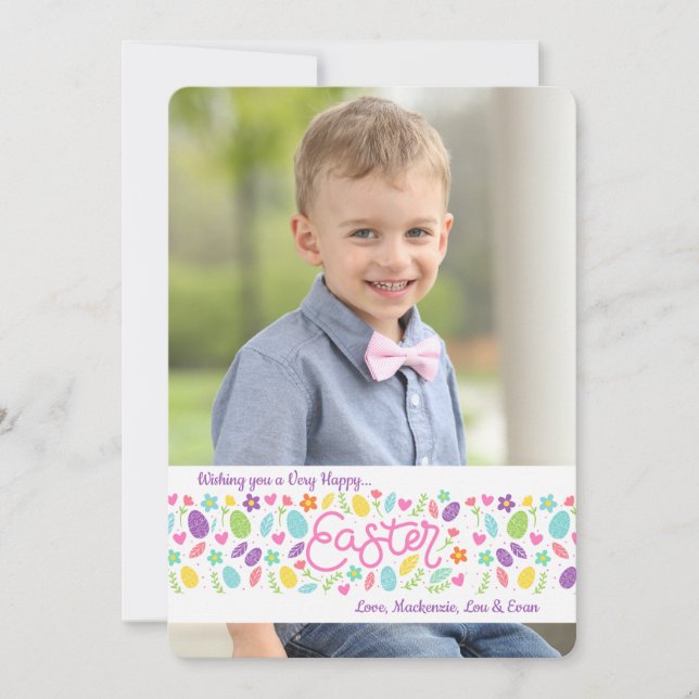 Easter Banner 2 Photo Holiday Card (Front)