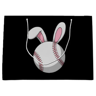 Easter Baseball Bunny Cute Rabbit Ears Large Gift Bag