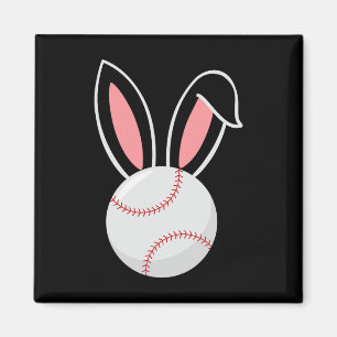 Easter Baseball Bunny Ears Fun Baseball Fan Easter Magnet
