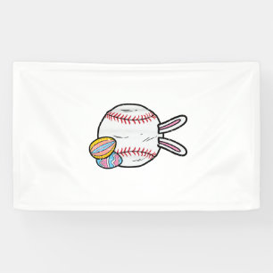 Easter Baseball Bunny Sports Men Boys Kids Toddler Banner
