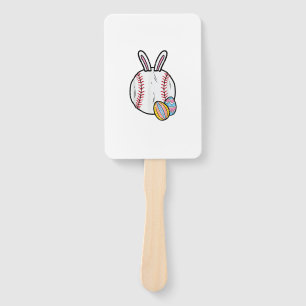 Easter Baseball Bunny Sports Men Boys Kids Toddler Hand Fan