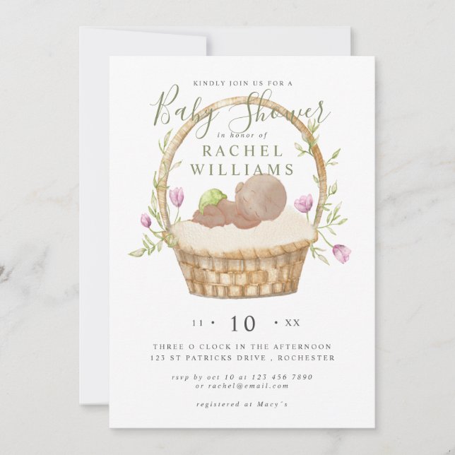 easter basket baby shower invitation (Front)