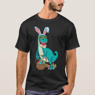 Easter Basket Bunny Dinosaur Egg T Rex Kids Boys T-Shirt