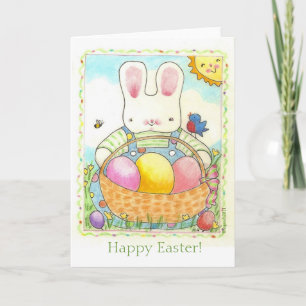 Easter Basket Bunny holiday card