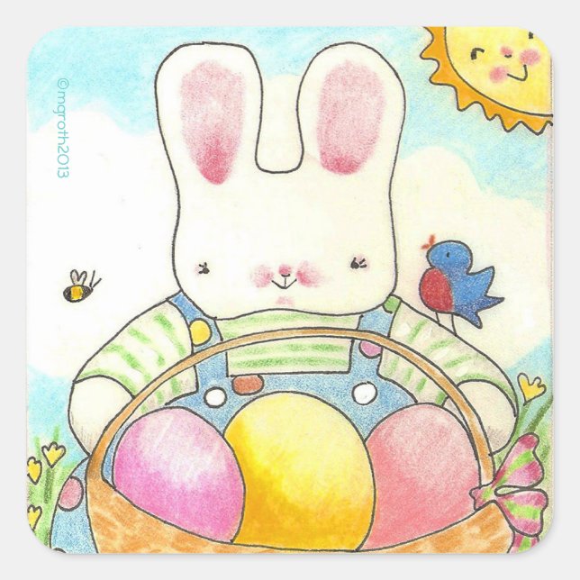 Easter Basket Bunny sticker (Front)