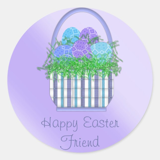 Easter Basket Collection Classic Round Sticker (Front)