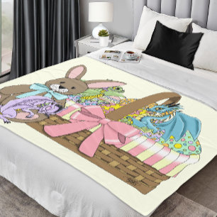 Easter Basket Dragons Fleece Blanket
