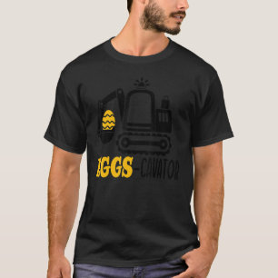 Easter Basket Eggs Cavator Happy Excavator Tractor T-Shirt