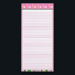 Easter Basket Gifts Pink and Green White Rabbits Magnetic Notepad<br><div class="desc">This magnetic note pad makes a nice non-candy Easter Basket gift for the older kids in your house. Super cute pink and green stripes with white bunny rabbits magnetic note pad. Cool white rabbits in sunglasses on pink to tuck into an Easter basket, or to stick on the fridge for...</div>