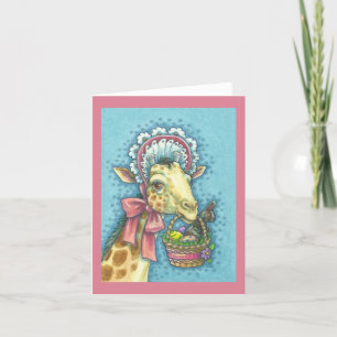 EASTER BASKET GIRAFFE NOTE CARD Blank