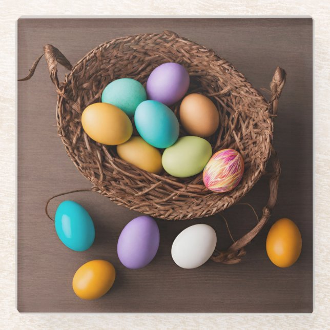 Easter Basket  Glass Coaster (Front)