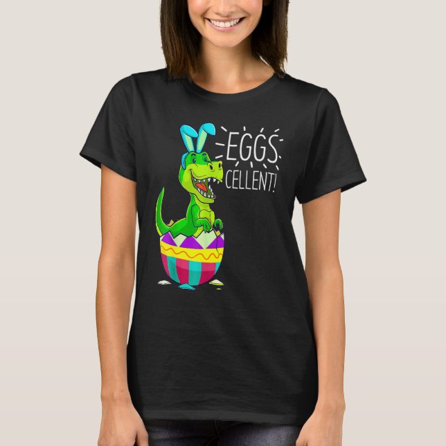 Easter Basket Stuffers Kids Cute Rex Bunny Egg Egg T-Shirt (Front)