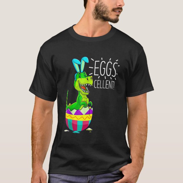 Easter Basket Stuffers Kids Cute Rex Bunny Egg Egg T-Shirt (Front)